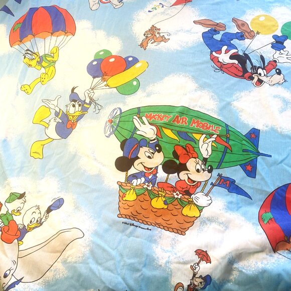 Walt Disney Twin Fitted Sheet Vintage by Pacific Donald Goofy Pluto Mickey - Picture 1 of 4